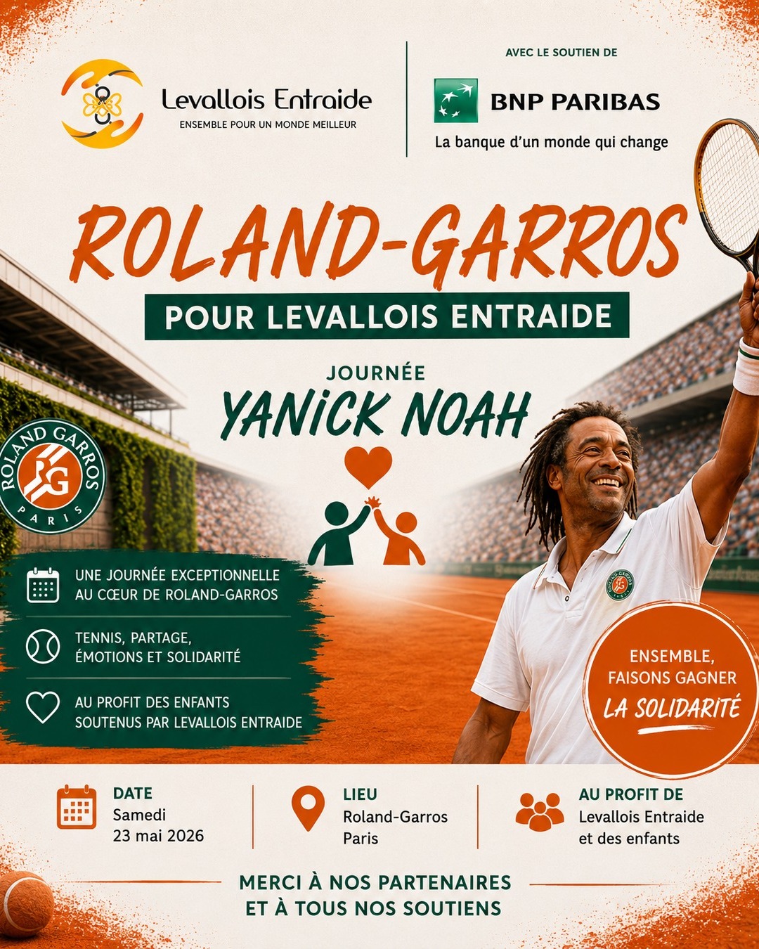 🎾 Retour sur une journée exceptionnelle à Roland-Garros ❤️
Ce samedi 23 mai 2026, Levall…