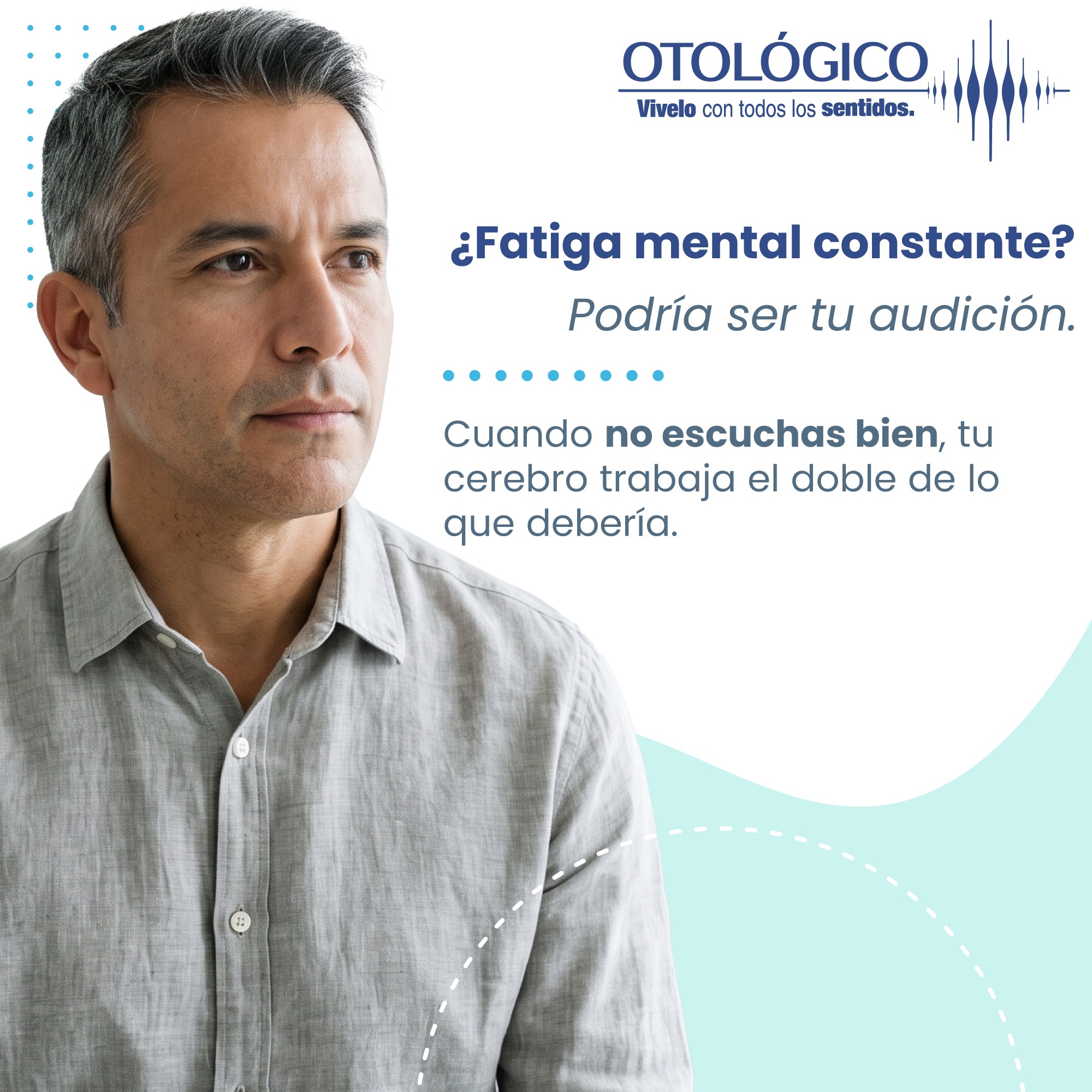 Cuando hay una pérdida auditiva —incluso si es leve— el cerebro tiene que hacer un sobreesfuerzo descomunal para descifrar los sonidos, rellenar los vacíos y entender las palabras. Ese agotamiento constante no solo te quita energía, sino que también afecta tu memoria y te aleja de los momentos que más disfrutas con tu familia y amigos.
La solución no es aislarse; la solución es darle a tu cerebro el soporte correcto.
La adaptación oportuna de audífonos le devuelve la claridad a tus días, disminuye la fatiga mental y protege tu salud cognitiva.
¡No dejes que tu mente se agote!
📅 Agenda hoy mismo tu valoración. Escríbenos
📲 WhatsApp: 333 6025390
👉 Otológico
Vive con todos los sentidos… 💙
#SaludCerebral #SaludAuditiva #AudifonosAdaptacion #ClinicaImbanaco #CaliCo #BienestarOcularYAuditivo #CalidadDeVida #Widex