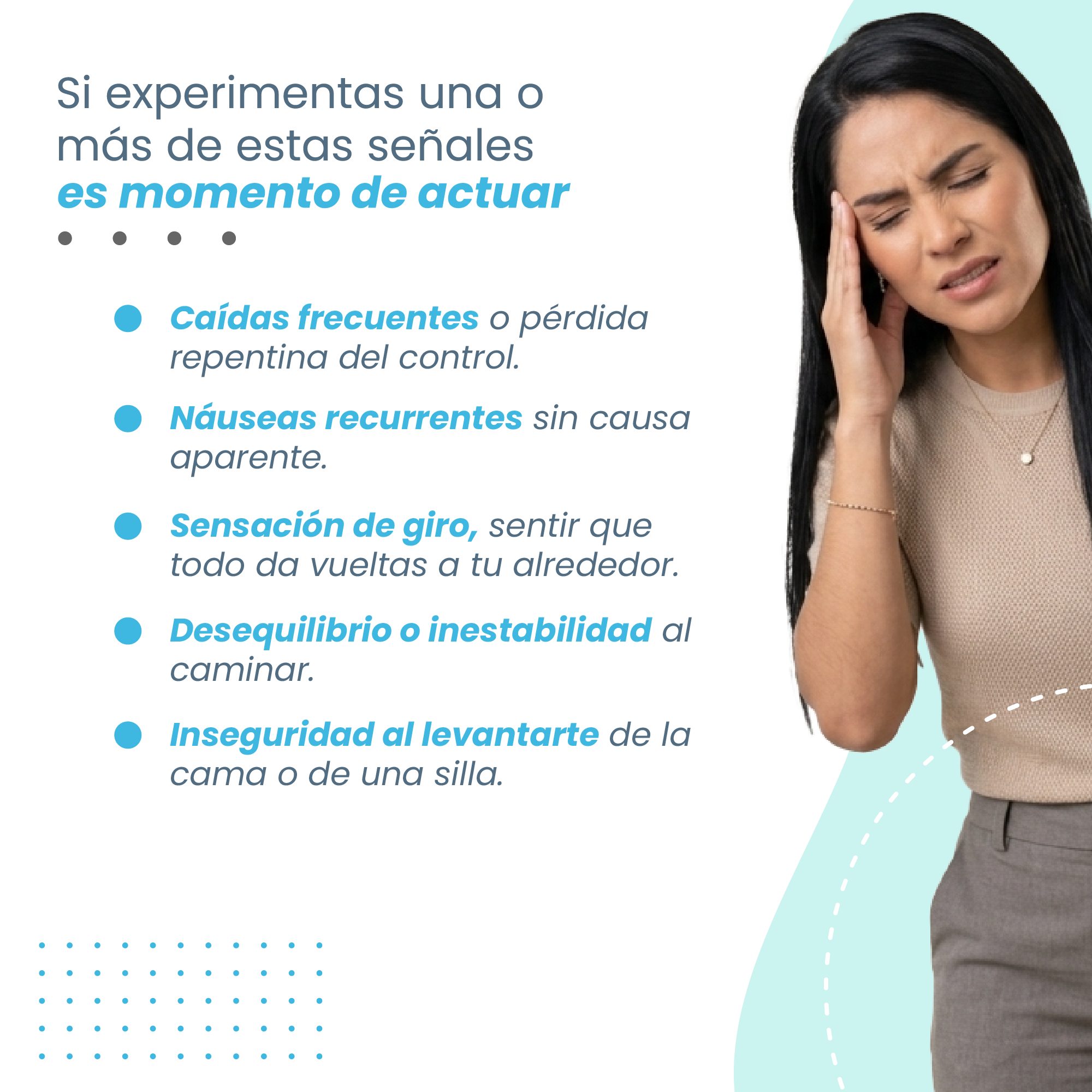El vértigo y los problemas de equilibrio son señales claras de que tu cuerpo necesita atención especializada. Perder la estabilidad no solo es molesto; es comprometer tu libertad diaria.
✨ La solución está a tu alcance: A través de un diagnóstico oportuno y los más modernos tratamientos de Rehabilitación Vestibular, nuestro equipo de especialistas está listo para devolverte la seguridad en cada paso y la autonomía que tanto extrañas.
📅 Agenda hoy mismo tu valoración. Escríbenos
📲 WhatsApp: 333 6025390
👉 Otológico
Vive con todos los sentidos… 💙
#Otologico #SaludAuditiva #ClinicaImbanaco #Vertigo #Equilibrio #RehabilitacionVestibular #SaludCali #CaliCo #Autonomia #BienestarSeguro