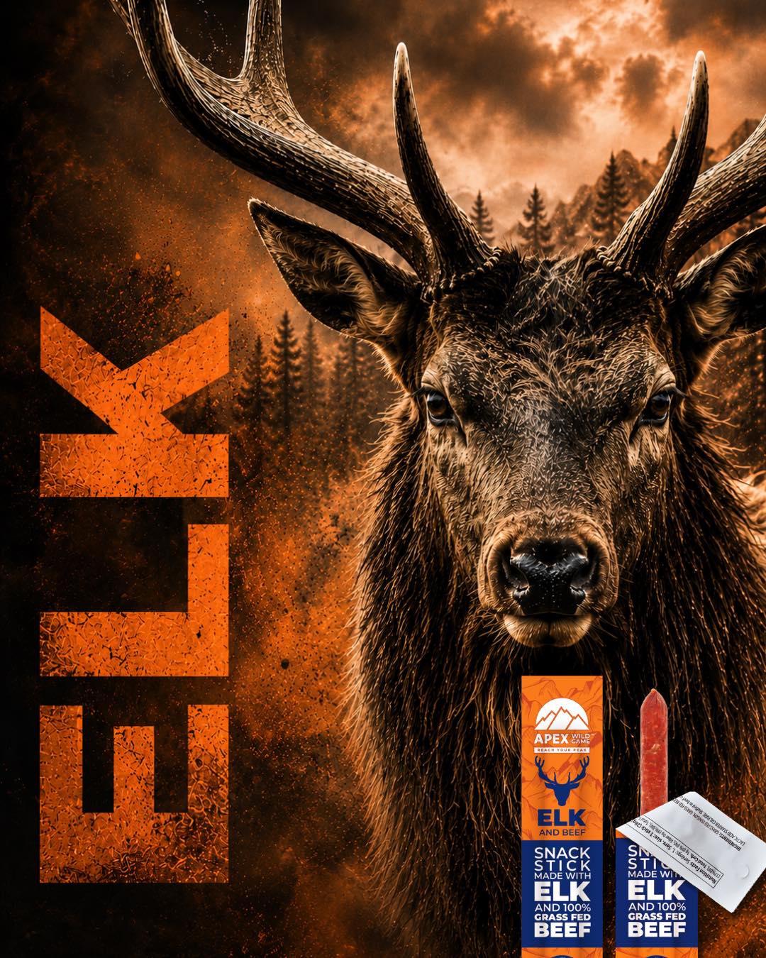 Majestic. Enduring. Wild.
Elk can travel miles through rugged mountain terrain, climb thousands of feet in elevation, and grow a massive new set of antlers every year. Made to keep moving and rise higher.
Reach Your Peak with APEX Wild Game.
#apexwildgame #proteinsnack #meatstick #proteinsnacks