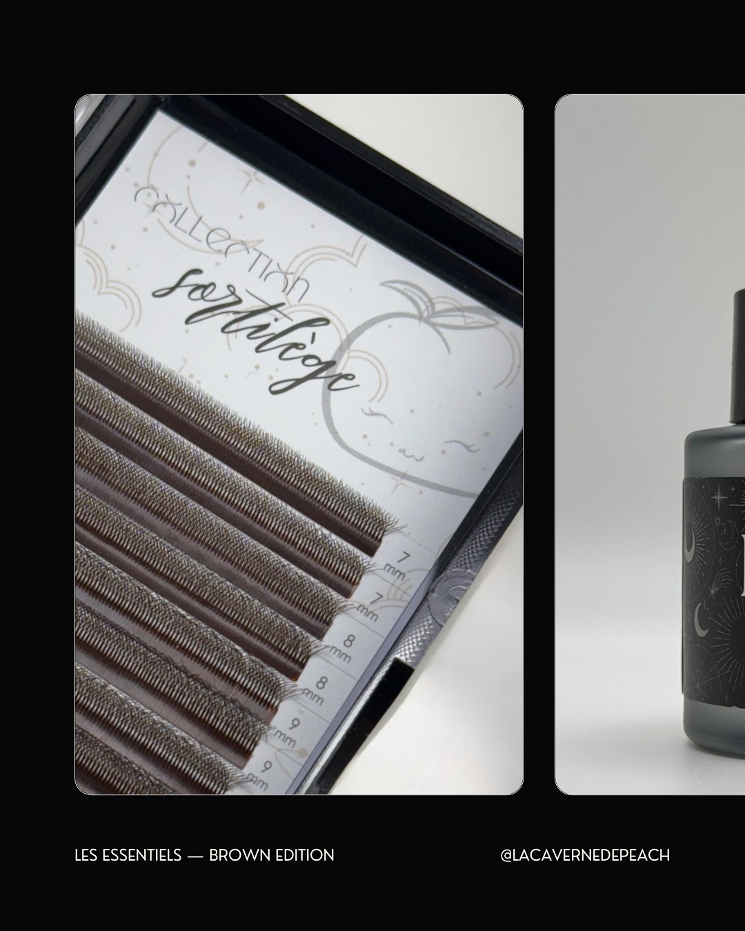 Les Essentiels Brown Edition
Des cils bruns, une bonne routine, pis un brin de magie : la recette Peach pour une pose W parfaite 🧿✨
Une belle pose commence toujours par une 𝗯𝗼𝗻𝗻𝗲 𝗽𝗿𝗲́𝗽𝗮𝗿𝗮𝘁𝗶𝗼𝗻. 
1. Shampoing doux (Incantation Secrète) — on nettoie tout résidu de maquillage ou de sébum
2. Rinçage à l’eau distillée, puis séchage complet avant la suite + Installation des patchs (Biogel for the win) 
3. Primer (Élixir de Pureté) — il réhydrate les cils naturels, équilibre le pH et favorise une meilleure adhérence.
4. Choix des cils — ici, ma Collection Sortilège – Brown Edition, parfaite pour un look doux et chic.
5. Choix de la colle — selon ton environnement et ta vitesse de travail. 
6. Super Bonder (Élixir d’Éternité) — à la toute fin, pour sceller la magie et prolonger la rétention.
Chaque détail compte… du nettoyage à la finition.
C’est ce qui transforme une belle pose en pose Peach-level. 
#lacavernedepeach #peachsociety #brownedition #wstyle #lashessentials #lashartisttips #lashcare #lashgamestrong #lashprep