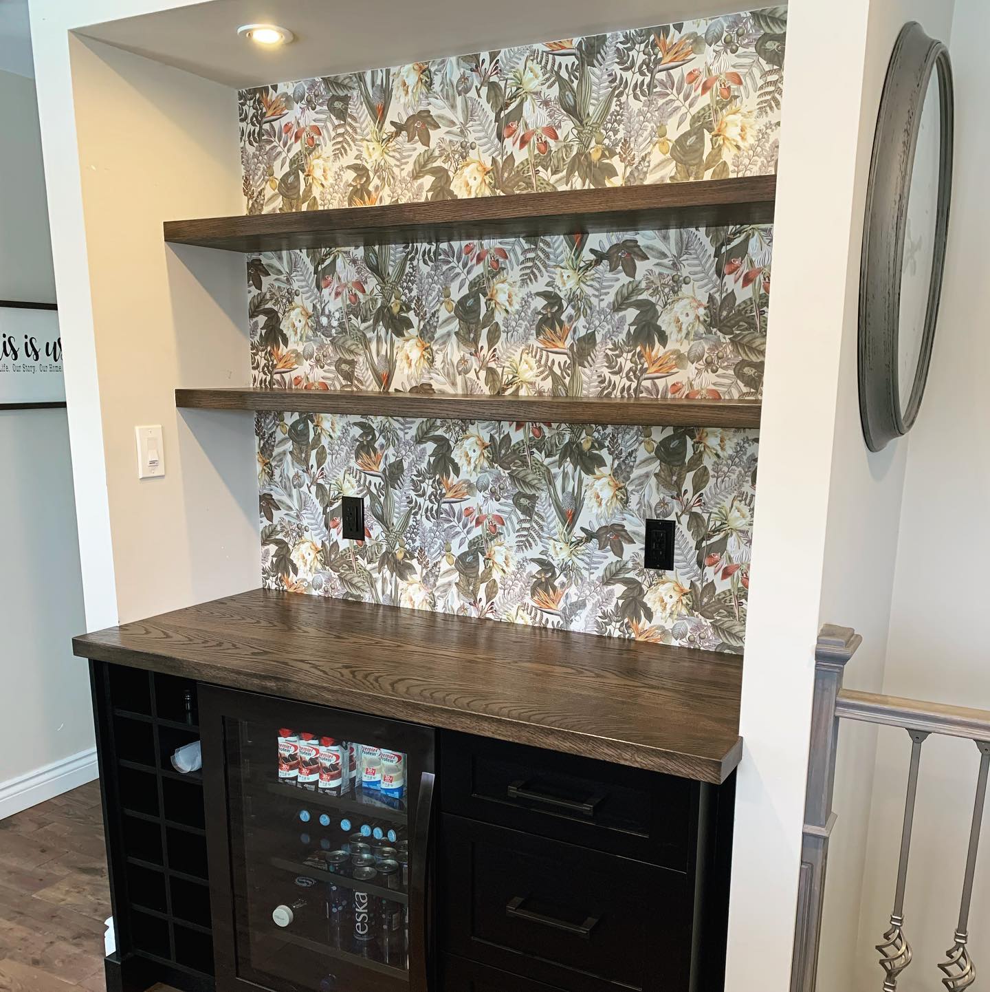 Just in time for the holidays!!
This bar is ready to entertain.
Door Style: Shaker
Colour: Onyx Stain On Maple
Counters & Shelves: Black Forest On Oak
#kitchendesign #interiordesign #kitchen #homedecor #kitchendecor #design #interior #homedesign #kitchenremodel #kitcheninspiration #kitcheninspo #kitchenrenovation #renovation #interiors #kitchenisland #kitchencabinets #decor #kitchengoals #kitchenideas #kitchensofinstagram #homesweethome #interiordecor