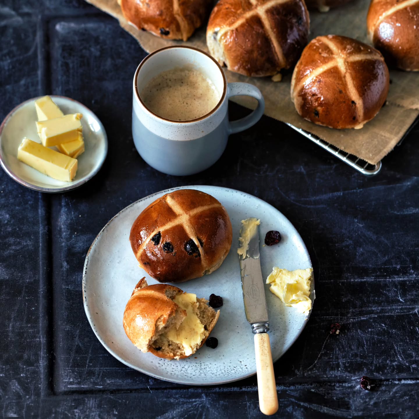 Good Friday morning. Fresh from the oven, a batch of sourdough hot cross buns with citrus and spice.
The flour does most of the work - good grain from an artisan mill changes the texture and depth completely. Less sugar, more spice. Best eaten warm with butter and a strong coffee.
Breakfast’s on me.
#hotcrossbuns #goodfridaymorning #sourdoughhotcrossbuns