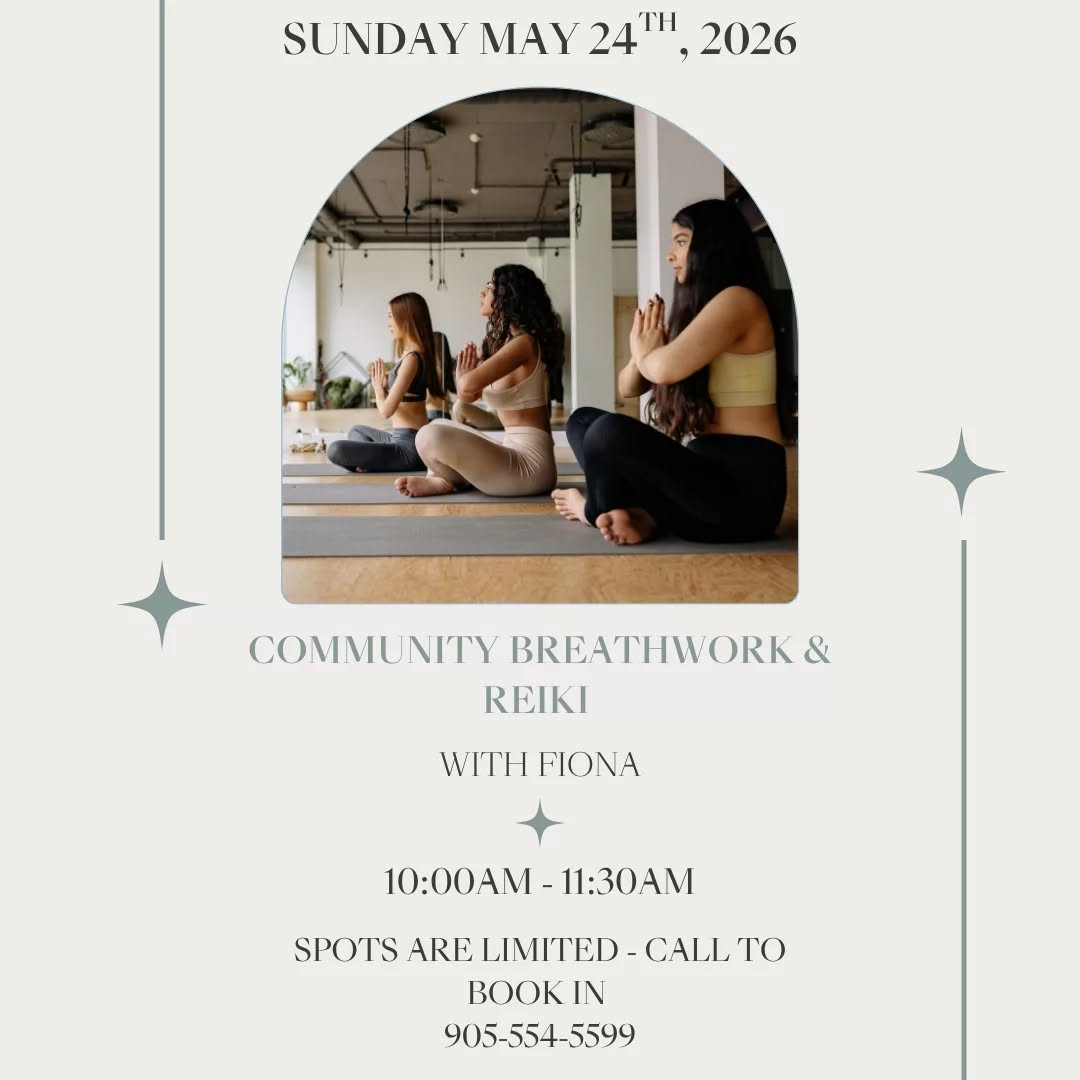 Breathe, release, heal and return to ease.
Call to Book: 905.554.5599
Cost $35.00
Spaces limited!
