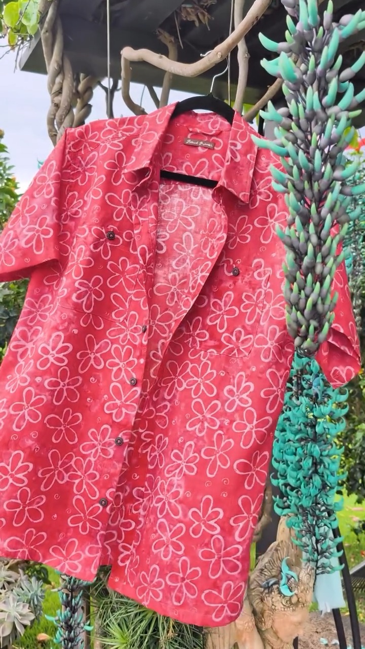 100% Linen Sunset Bloom Harbor Shirt