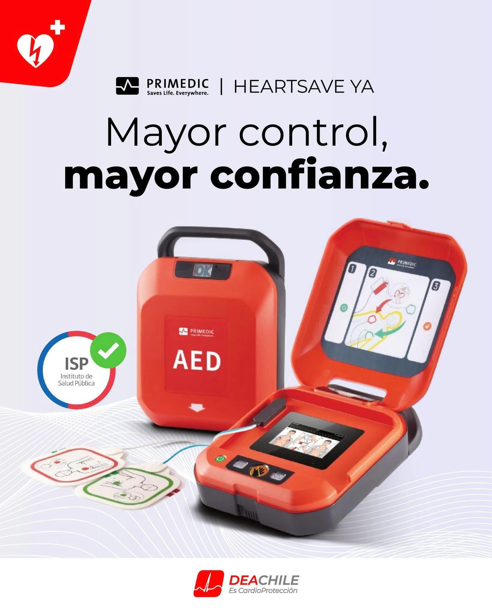 Conoce el PRIMEDIC HeartSave YA: Diseñado para actuar con rapidez y confianza ❤️⚡
Con su pantalla LCD, guía visual paso a paso y funcionamiento totalmente automático, entrega apoyo claro y constante al reanimador durante una emergencia.
👉 Encuéntralo en www.deachile.cl