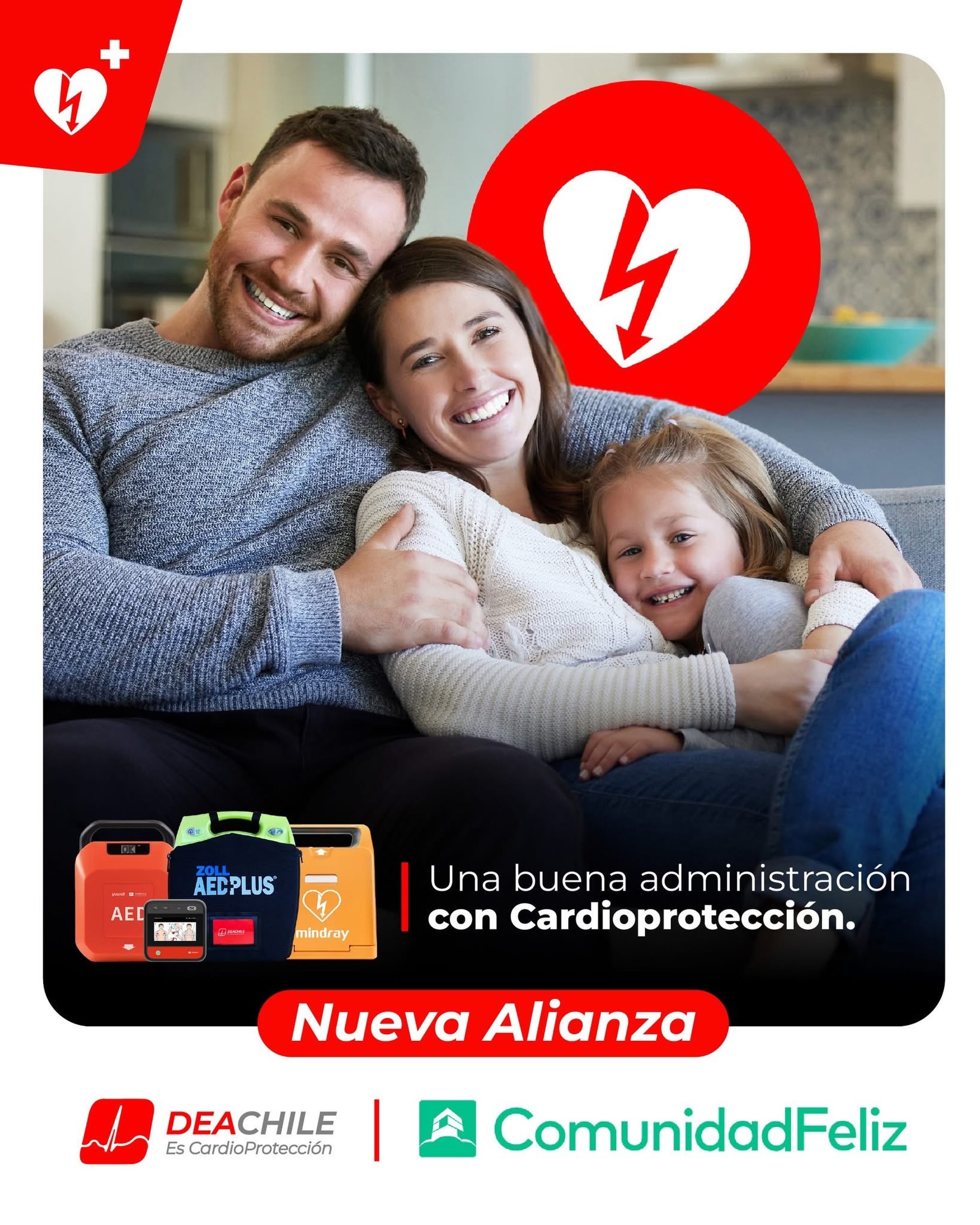 🛡️ DEACHILE y @comunidadfeliz se unen para llevar la cardioprotección a más comunidades. Juntos facilitamos el acceso a soluciones que preparan a tu comunidad ante una emergencia cardíaca.
Porque una buena administración también se preocupa por el bienestar y la seguridad de sus residentes.
Si contratas o ya eres cliente de ComunidadFeliz obtienes un mes gratis de nuestros servicios para que tu comunidad se sienta aún más protegida ❤️⚡️
¡Encuéntranos en la sección de Proveedores de tu app CF y listo!