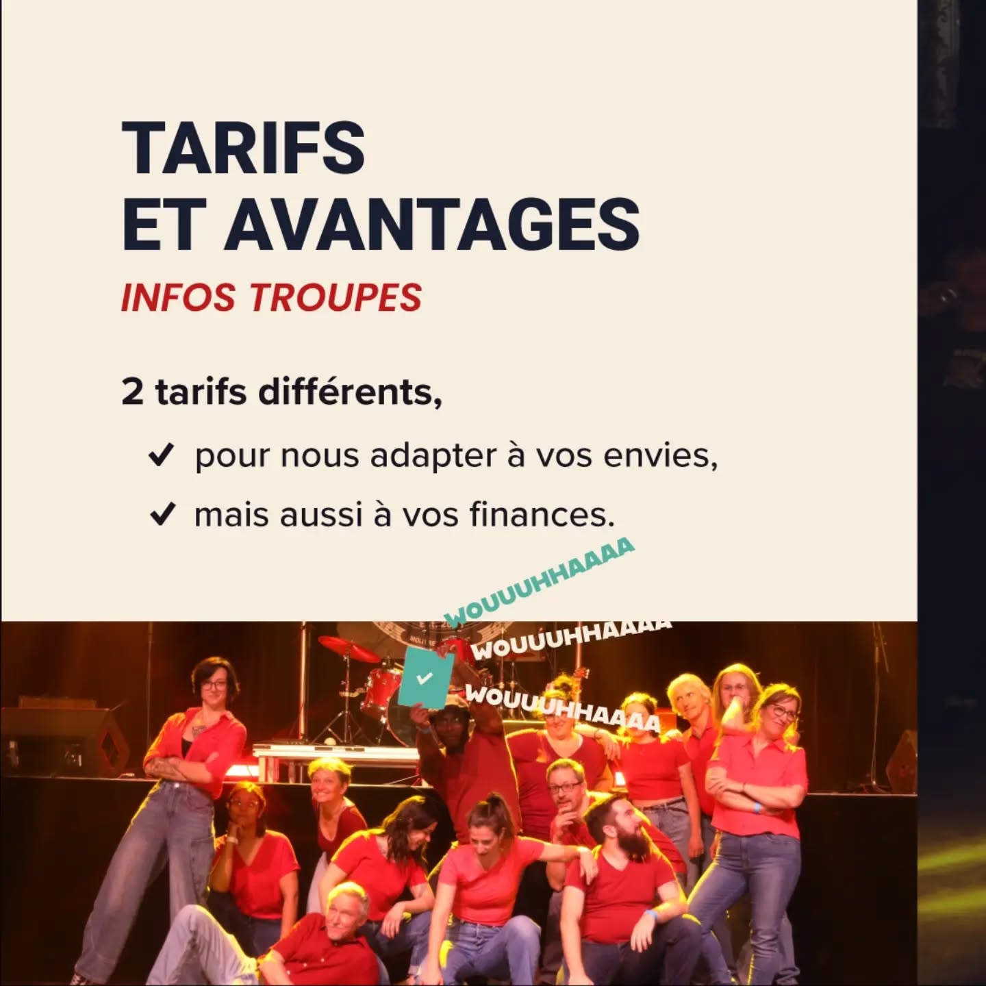 🔥 FORFAITS TROUPISTES 2026-2027 ! Cette saison, choisis le forfait qui te correspond parmi 2 formules : ✨ ESSENTIEL - 125$� Tu suis les projets avec des avantages liés à la pratique dans une troupe. 🚀 COMPLET - 145$� Tu t'investis à fond : des sorties inclues, plus d'occasions de danser. Et tu progresses encore plus vite grâce à l'accès à d'autres cours et à des privés. 👉 Inscris-toi ici : www.jivestudio.com/sinscrire #troupe #choregraphie #projetdedanse