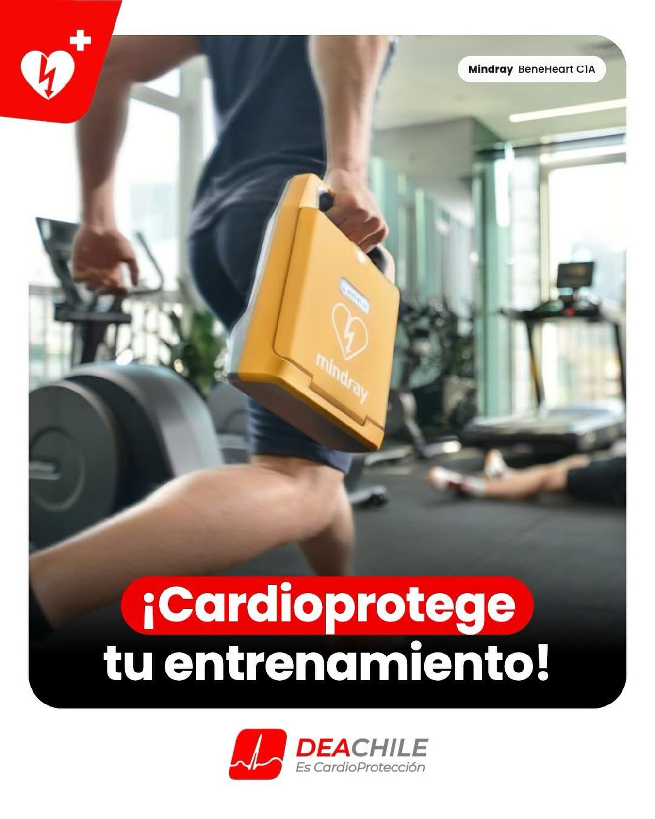 💪❤️ Cardioprotege tu entrenamiento.
En un gimnasio, estar preparado también es parte de nuestro entrenamiento.
Contar con un desfibrilador externo automático (DEA) y personas capacitadas para actuar puede marcar la diferencia ante un paro cardíaco.
En DEACHILE impulsamos espacios deportivos más seguros y preparados para salvar vidas. www.deachile.cl
